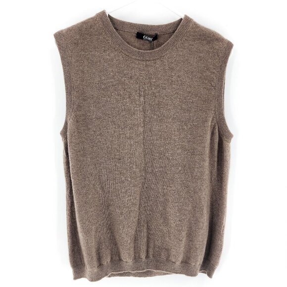 GOBI NWT Mongolian Cashmere Vest Sweater Tan - Picture 1 of 5
